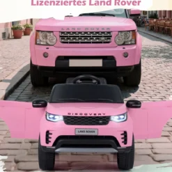 12V Land Rover Kinder-Elektroauto Federung LED Musik Kabellos Kinder ab 3 Jahren Rosa