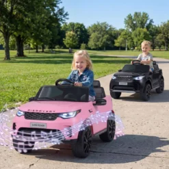 12V Land Rover Kinder-Elektroauto Federung LED Musik Kabellos Kinder ab 3 Jahren Rosa