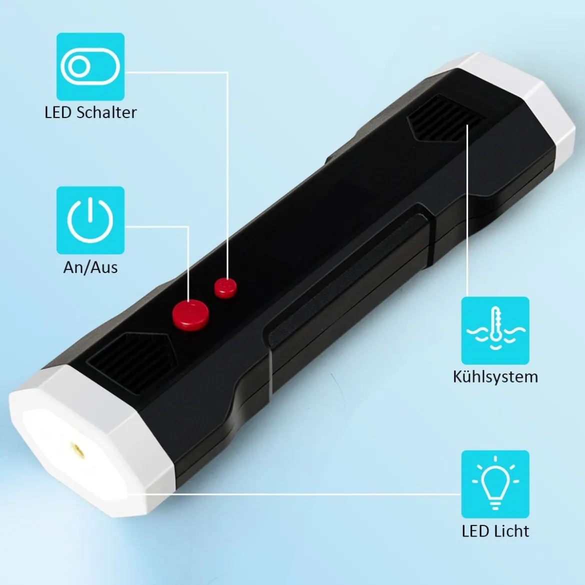 12V Luftkompressor elektrisch LCD-Anzeige 2000mAh-Akku für Autos Motorräder Fußbälle