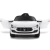 12V Maserati Kinderauto mit 2,4G-Fernbedienung & Musik & LED für Kinder ab 3 Jahren Weiß