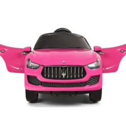 12V Maserati Kinderauto mit 2,4G-Fernbedienung & Musik & LED für Kinder ab 3 Jahren Rosa