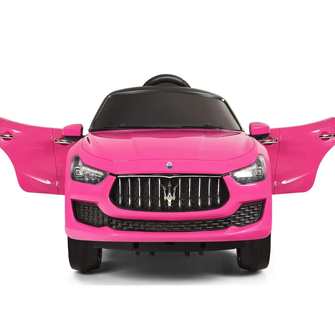 12V Maserati Kinderauto mit 2,4G-Fernbedienung & Musik & LED für Kinder ab 3 Jahren Rosa