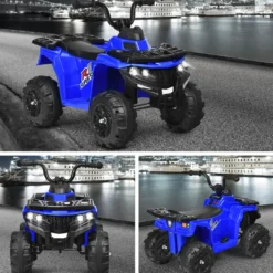 6V Mini Elektroquad mit Musik MP3 USB für Jungs und Mädchen 41 x 68,5 x 49,5 cm Blau