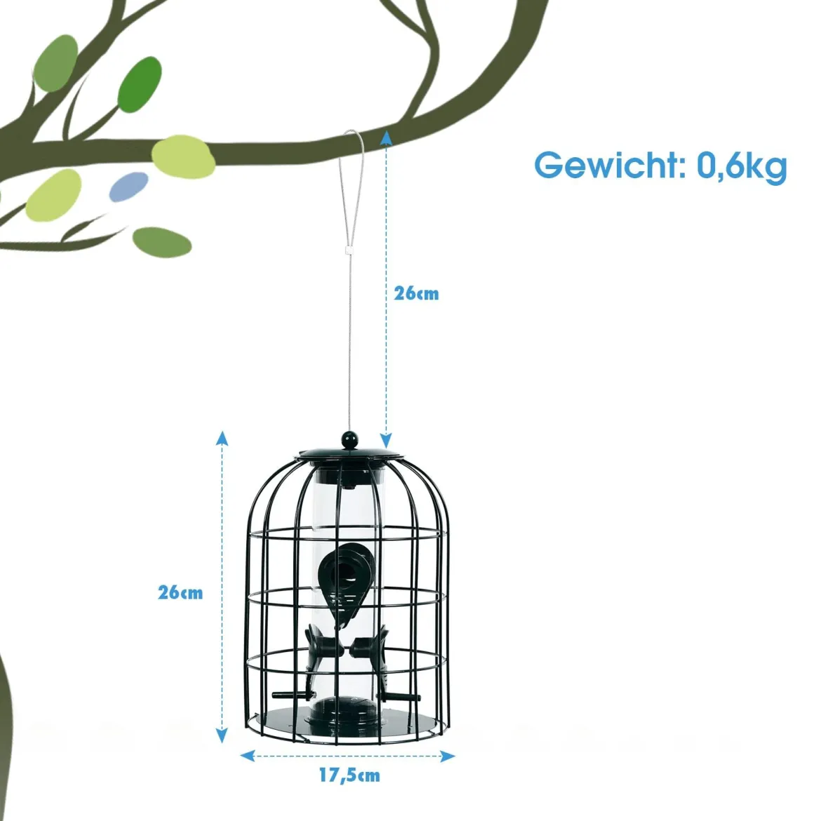 Vogelfutterspender Eichhörnchensicher Futtersäule Hängende Vogelfutterstation Vogelhaus Vogelfutterspender Futterhaus