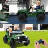24V 2 Sitzer Kinder Elektroauto mit Fernbedienung & Musik & Hupe & LED-Leuchten Kinderauto Grün
