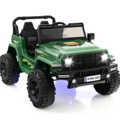 24V 2 Sitzer Kinder Elektroauto mit Fernbedienung & Musik & Hupe & LED-Leuchten Kinderauto Grün