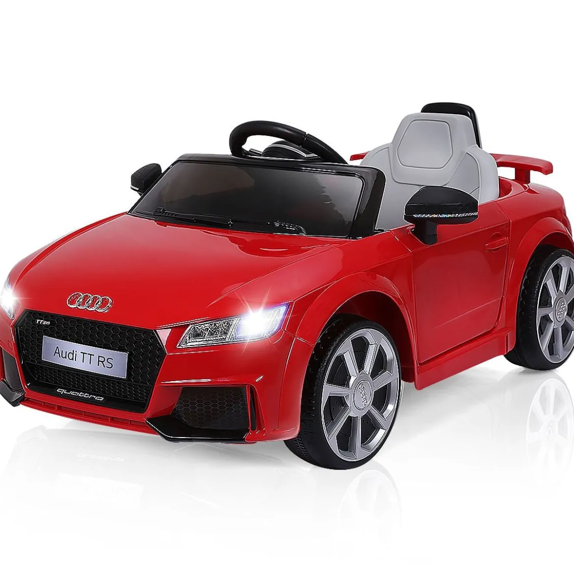12V Spielzeugauto Kinderauto mit 2 Motoren und MP3 und Musik 104 x 63,5 x 45,5 cm Rot
