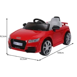 12V Spielzeugauto Kinderauto mit 2 Motoren und MP3 und Musik 104 x 63,5 x 45,5 cm Rot