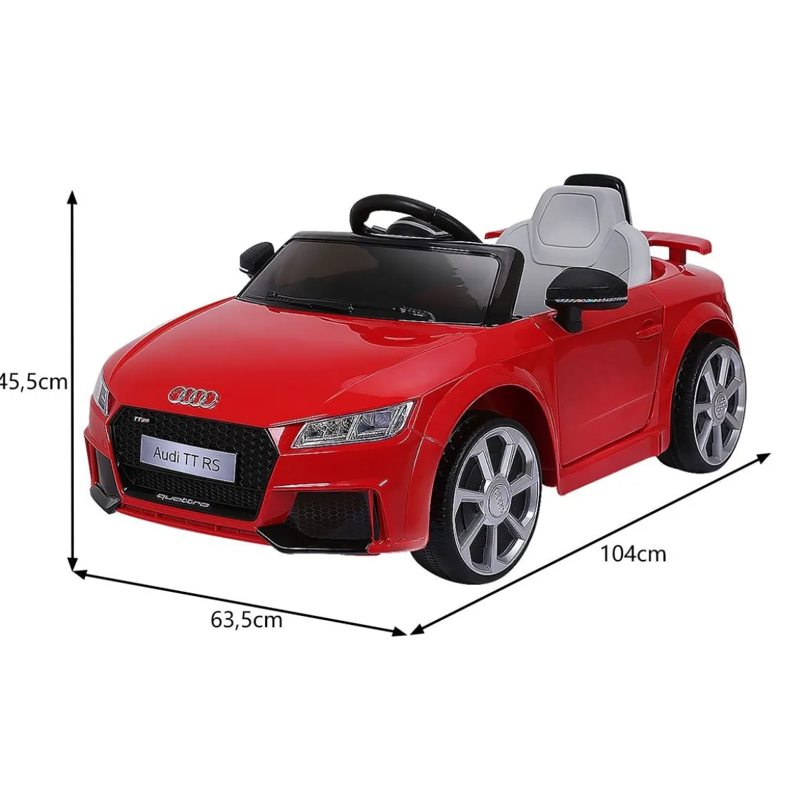 12V Spielzeugauto Kinderauto mit 2 Motoren und MP3 und Musik 104 x 63,5 x 45,5 cm Rot