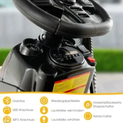 12V Traktor mit 2,4G Fernbedienung & Abnehmbarem Anhänger Aufsitztraktor für Kinder 3-8 J.