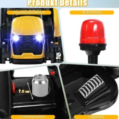 12V Traktor mit 2,4G Fernbedienung & Abnehmbarem Anhänger Aufsitztraktor für Kinder 3-8 J.