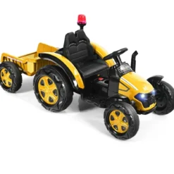 12V Traktor mit 2,4G Fernbedienung & Abnehmbarem Anhänger Aufsitztraktor für Kinder 3-8 J.