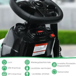 12V Traktor mit 2,4G Fernbedienung & Abnehmbarem Anhänger Aufsitztraktor für Kinder 3-8 J.
