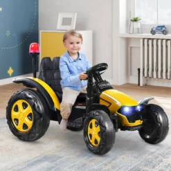 12V Traktor mit 2,4G Fernbedienung & Abnehmbarem Anhänger Aufsitztraktor für Kinder 3-8 J.