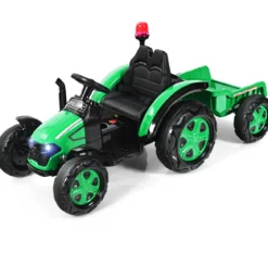 12V Traktor mit 2,4G Fernbedienung & Abnehmbarem Anhänger Aufsitztraktor für Kinder 3-8 J.