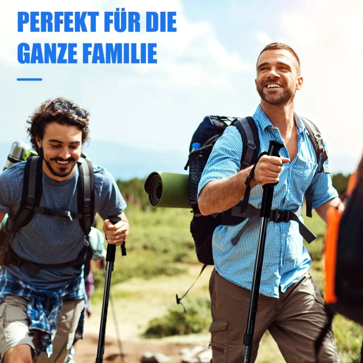 Wanderstöcke Teleskop Trekkingstöcke verstellbar 65-135cm Leichte Nordic Walking Stöcke aus Carbon und Aluminium