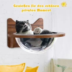 Wandliege Katzenliege Katzenbett Holz Katzen Korb transparent Katzenregal Wandmöbel Katzentreppe