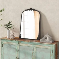 Wandspiegel Traditioneller Vintage-Barockspiegel mit Metallrahmen 76 cm x 51 cm Schwarz