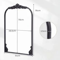 Wandspiegel Traditioneller Vintage-Barockspiegel mit Metallrahmen 76 cm x 51 cm Schwarz