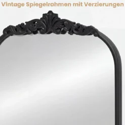Wandspiegel Traditioneller Vintage-Barockspiegel mit Metallrahmen 76 cm x 51 cm Schwarz