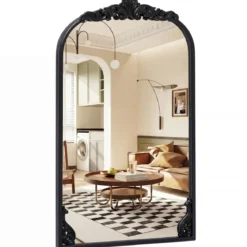 Wandspiegel Traditioneller Vintage-Barockspiegel mit Metallrahmen 76 cm x 51 cm Schwarz