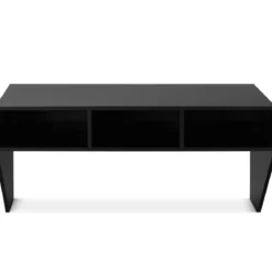 Wandtisch Holz Wandmontierbarer Computertisch mit 3 Ablageflächen 108 x 53 x 52 cm Schwarz