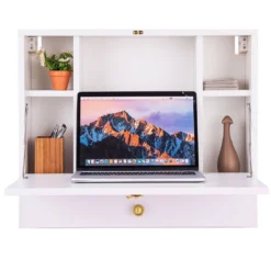 Wandtisch Klapptisch Multifunktionaler Schreibtisch Laptop-Tisch Weiß
