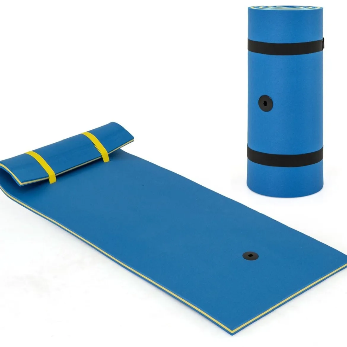 Wasserhängematte Schwimmmatte Schwimmfloß Wasser Bett 220 x 90 x 4 cm Blau