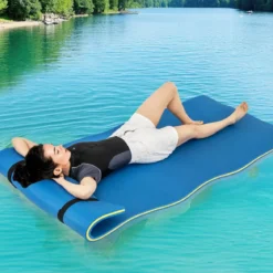 Wasserhängematte Schwimmmatte Schwimmfloß Wasser Bett 220 x 90 x 4 cm Blau