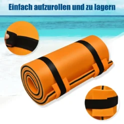 Wassermatte Schwimmmatte Wasserbett Wassermatratze Schwimminsel 60kg Tragkraft 210 x 66cm Orange