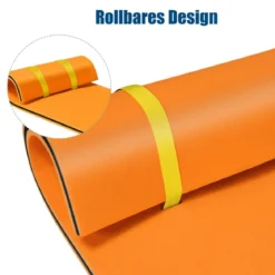 Wassermatte Schwimmmatte Wasserbett Wassermatratze Schwimminsel 60kg Tragkraft 210 x 66cm Orange