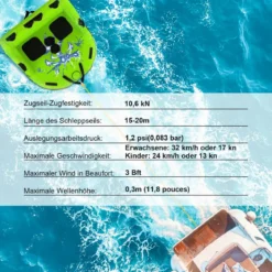 Wassersport-Surffahrzeuge Aufblasbare Wasserplattformen für 2 Personen 163 x 158 x 67 cm Grün