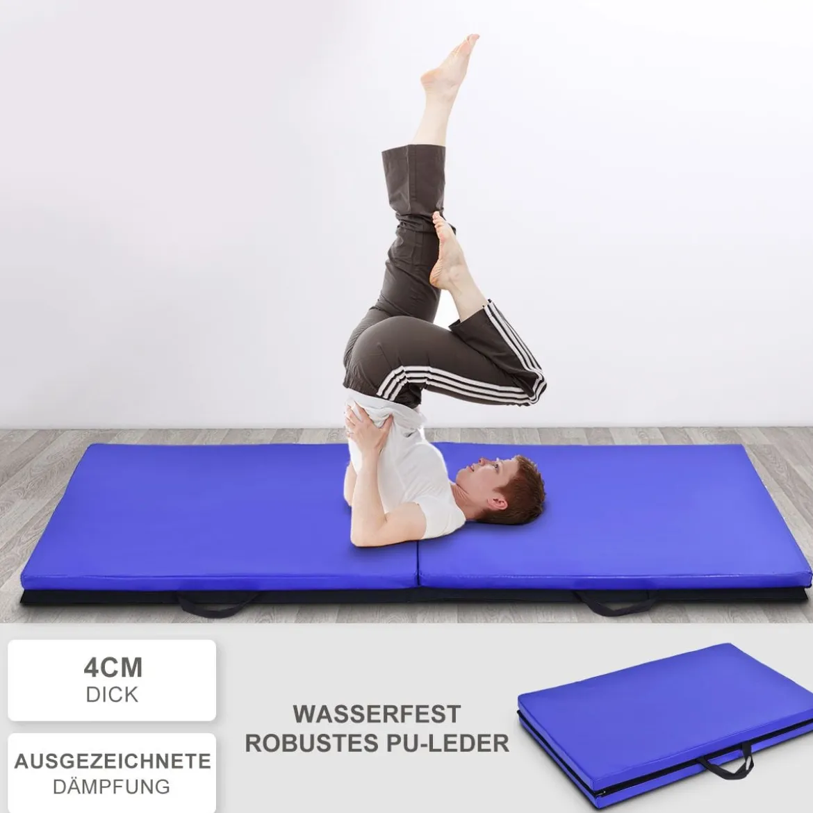 Weichbodenmatte Gymnastikmatte Yogamatte Klappmatte Turnmatte 180x60x4cm