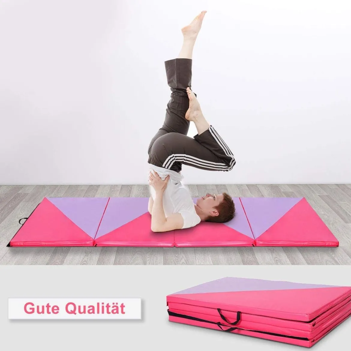 Weichbodenmatte Gymnastikmatte Yoga Turnmatte Klappmatte 4 x Klappbar Fitness 300x120x5cm