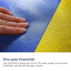 Weichbodenmatte Klappbar Turnmatte Gymnastikmatte Blau und Gelb 300 x 120 x 5 cm