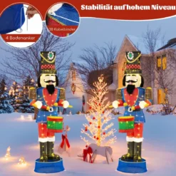 Weihnachten Nussknacker Figur groß beleuchtete Weihnachtsdeko XXL 185 cm