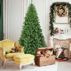 Weihnachtsbaum 225 cm Künstlicher Tannenbaum mit Klappsystem 1346 Spitzen PVC Grün