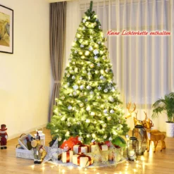 Weihnachtsbaum 225 cm Künstlicher Tannenbaum mit Klappsystem 1346 Spitzen PVC Grün