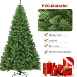 Weihnachtsbaum 225 cm Künstlicher Tannenbaum mit Klappsystem 1346 Spitzen PVC Grün