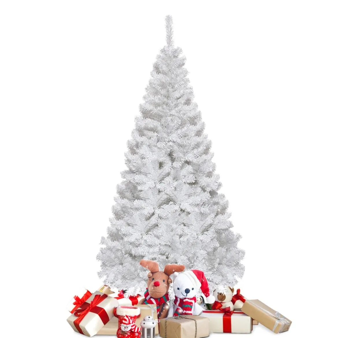 Weihnachtsbaum Künstlicher Tannenbaum Christbaum mit Metallständer 150-240 cm Weiß