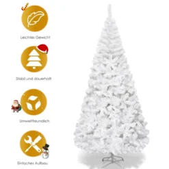 Weihnachtsbaum Künstlicher Tannenbaum Christbaum mit Metallständer 150-240 cm Weiß