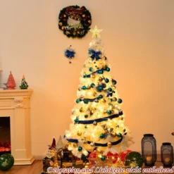 Weihnachtsbaum Künstlicher Tannenbaum Christbaum mit Metallständer 150-240 cm Weiß