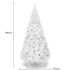 Weihnachtsbaum Künstlicher Tannenbaum Christbaum mit Metallständer 150-240 cm Weiß