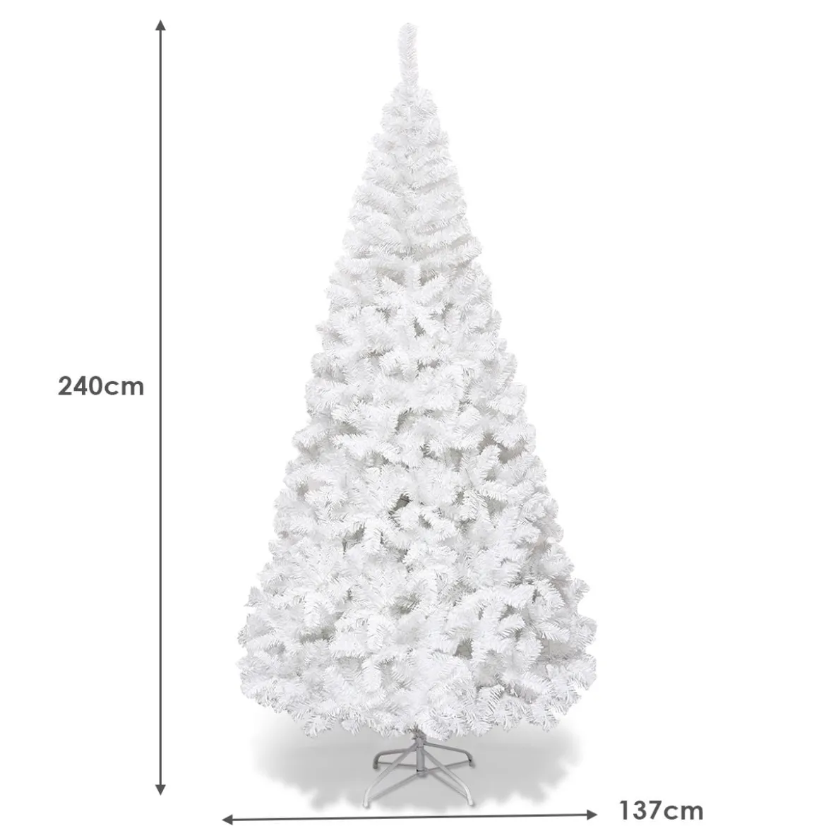 Weihnachtsbaum Künstlicher Tannenbaum Christbaum mit Metallständer 150-240 cm Weiß