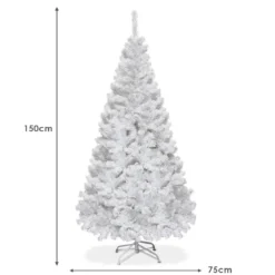 Weihnachtsbaum Künstlicher Tannenbaum Christbaum mit Metallständer 150-240 cm Weiß