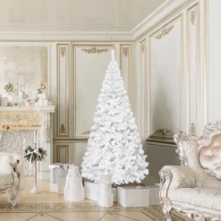 Weihnachtsbaum Künstlicher Tannenbaum Christbaum mit Metallständer 150-240 cm Weiß