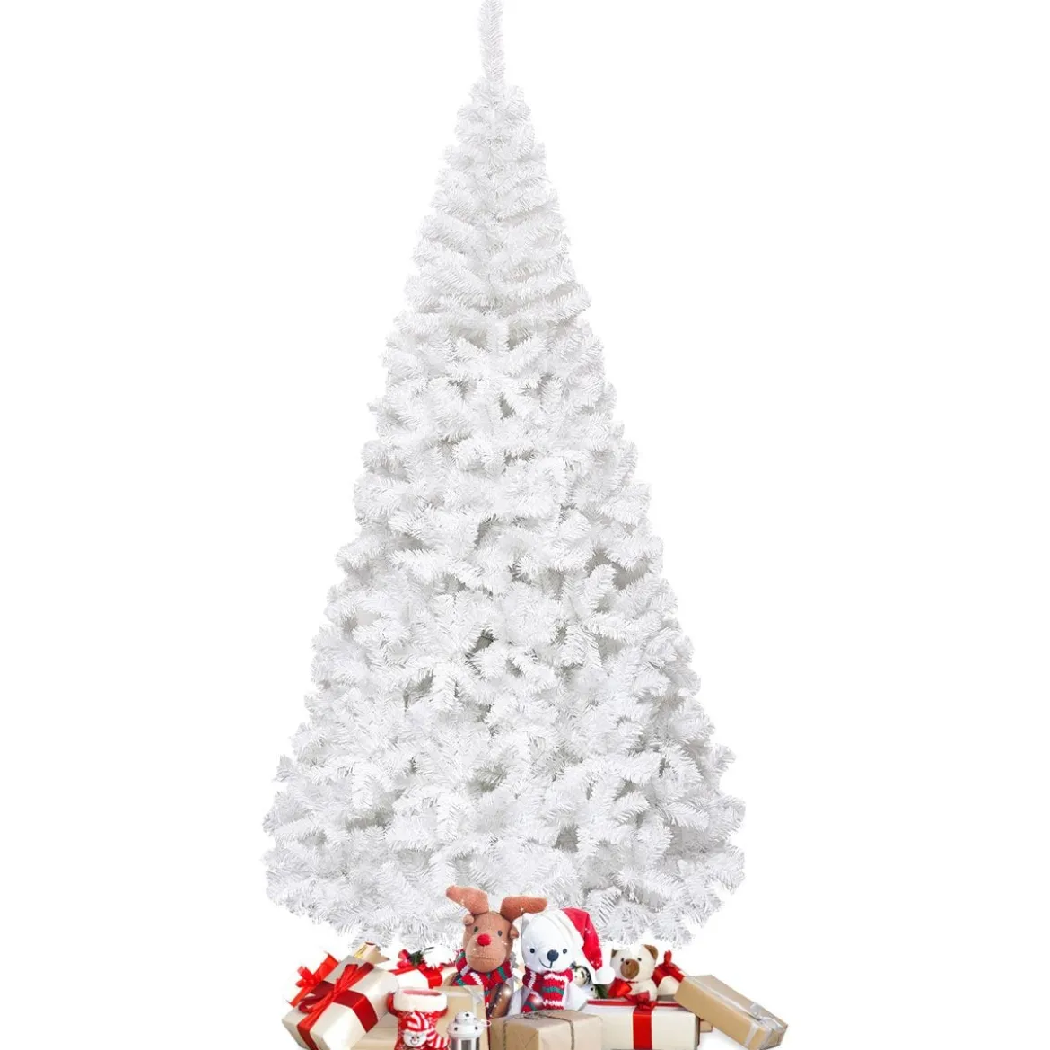Weihnachtsbaum Künstlicher Tannenbaum Christbaum mit Metallständer 150-240 cm Weiß