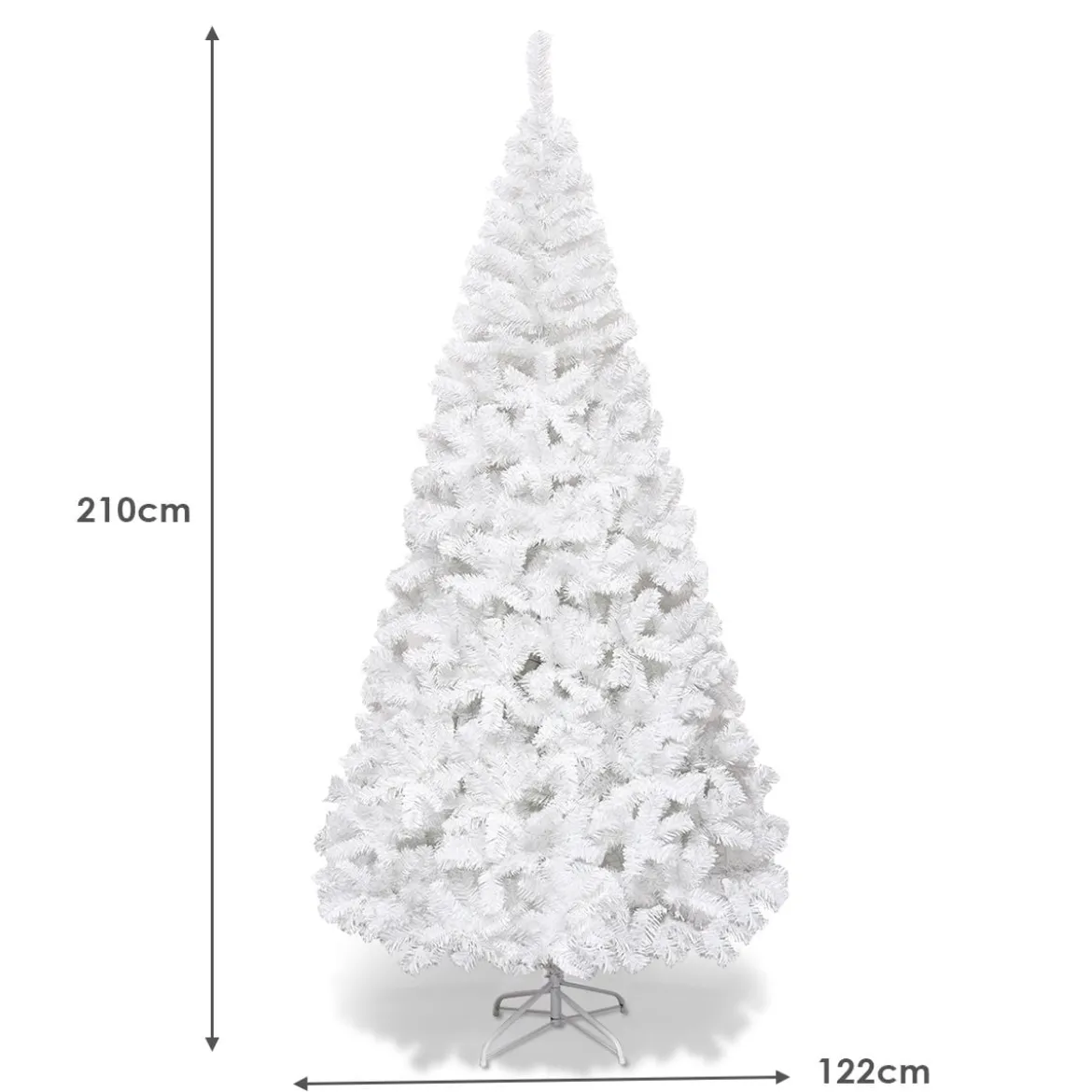 Weihnachtsbaum Künstlicher Tannenbaum Christbaum mit Metallständer 150-240 cm Weiß