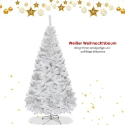 Weihnachtsbaum Künstlicher Tannenbaum Christbaum mit Metallständer 150-240 cm Weiß