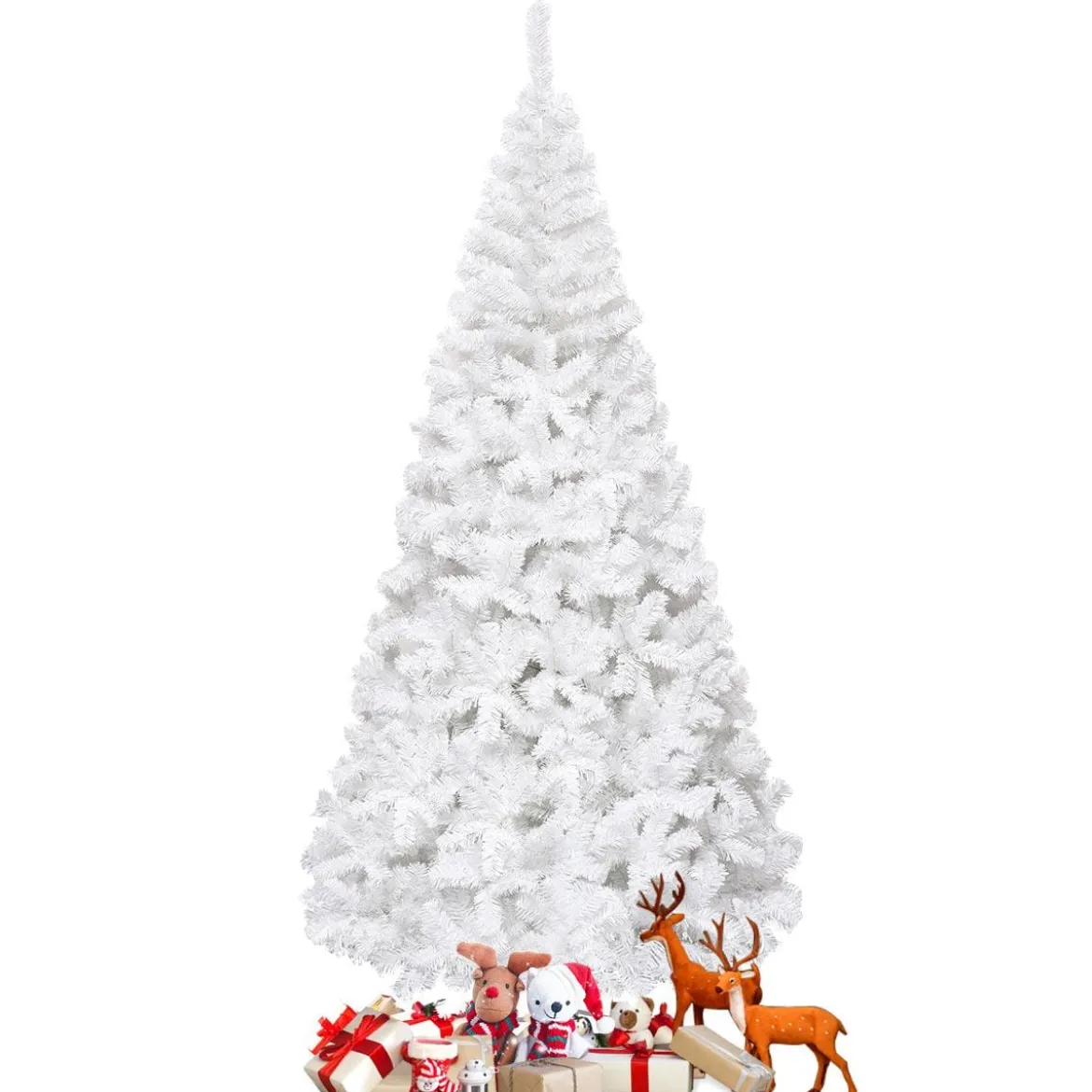 Weihnachtsbaum Künstlicher Tannenbaum Christbaum mit Metallständer 150-240 cm Weiß
